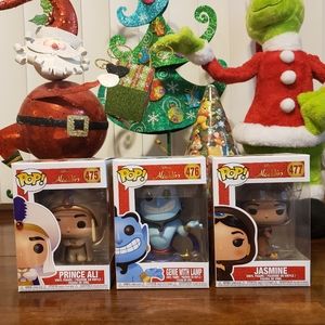 Funko Pop Disney Aladdin Bundle. 3 Funkos